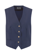 Fynch Hatton 26035266 Galaxy Blue Tank Top Soft Twill in rich navy with button closure and tailored pockets, shop Fynch Hatton at Dotique.