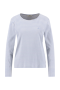 Fynch Hatton 26026235 Cornflower Blue Long Sleeve T-Shirt Stripe with delicate blue and white stripes, designed by Fynch Hatton, shop Fynch Hatton at Dotique