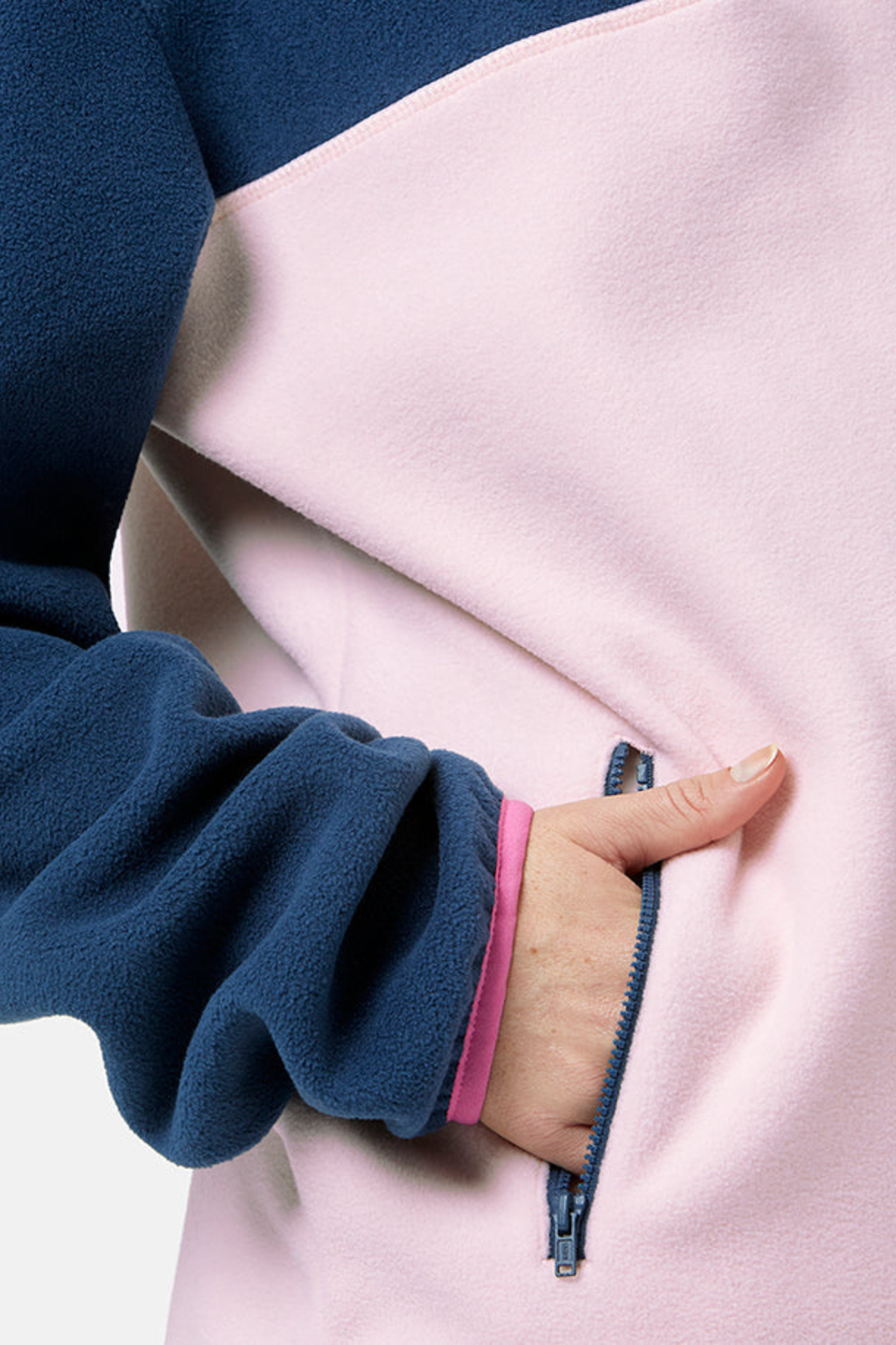 Gym+Coffee powder pink half snap polar fleece women’s jacket