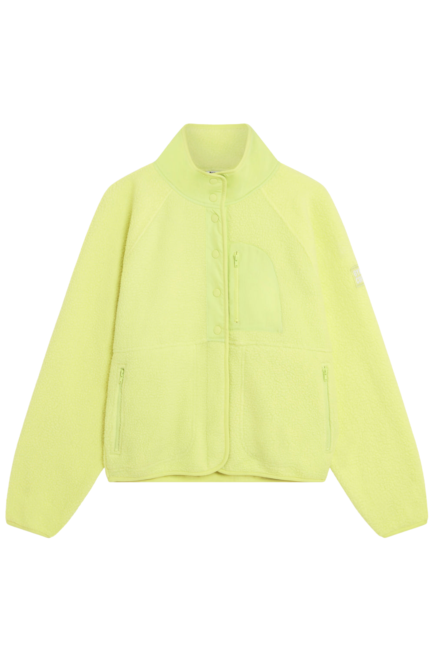 Gym + Coffee Horizon Layer Up Jacket in in Lime Sorbet by Gym+Coffee, shop this stylish jacket at Dotique for versatile wear.