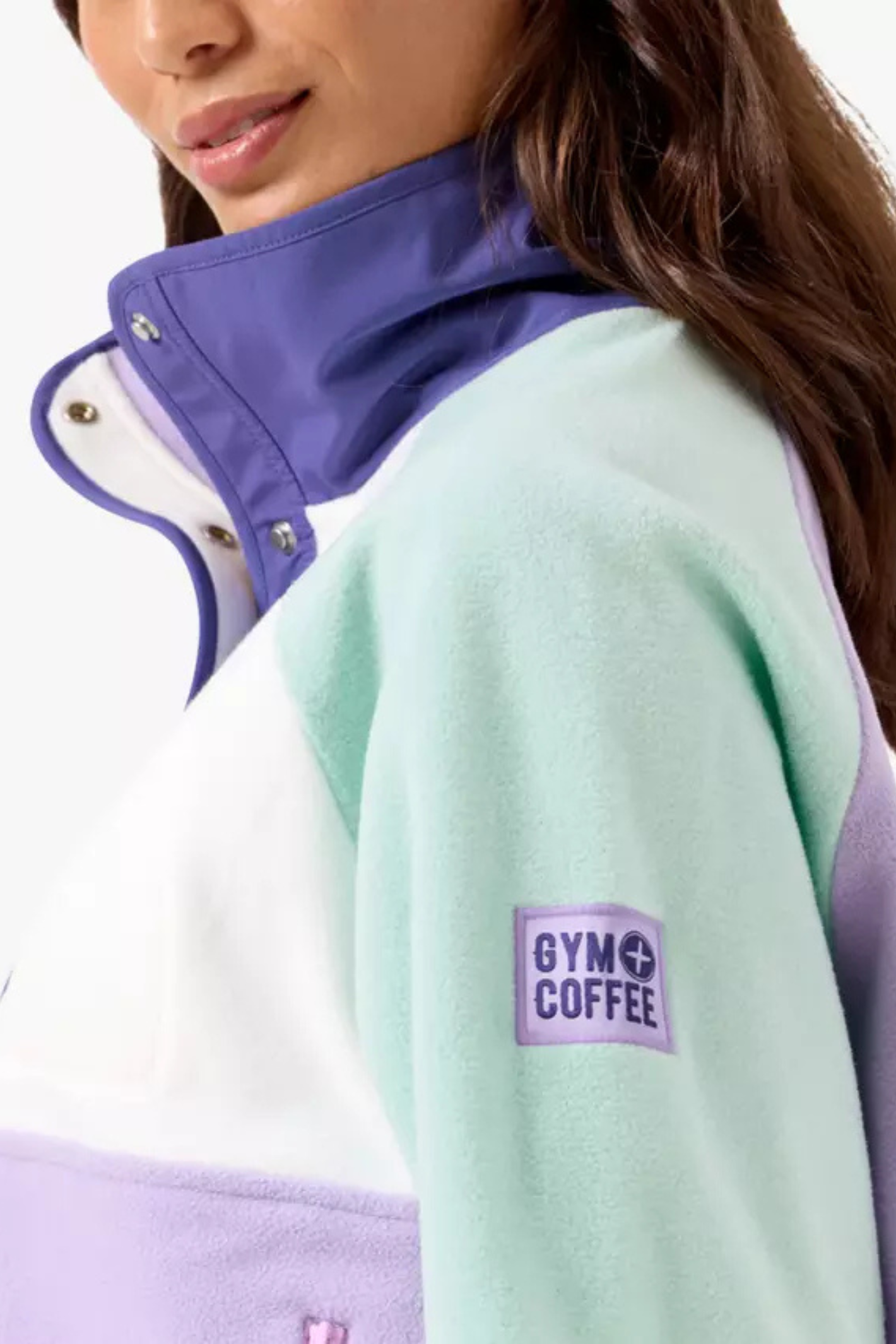 Gym+Coffee Snap Polar Fleece - Lilac