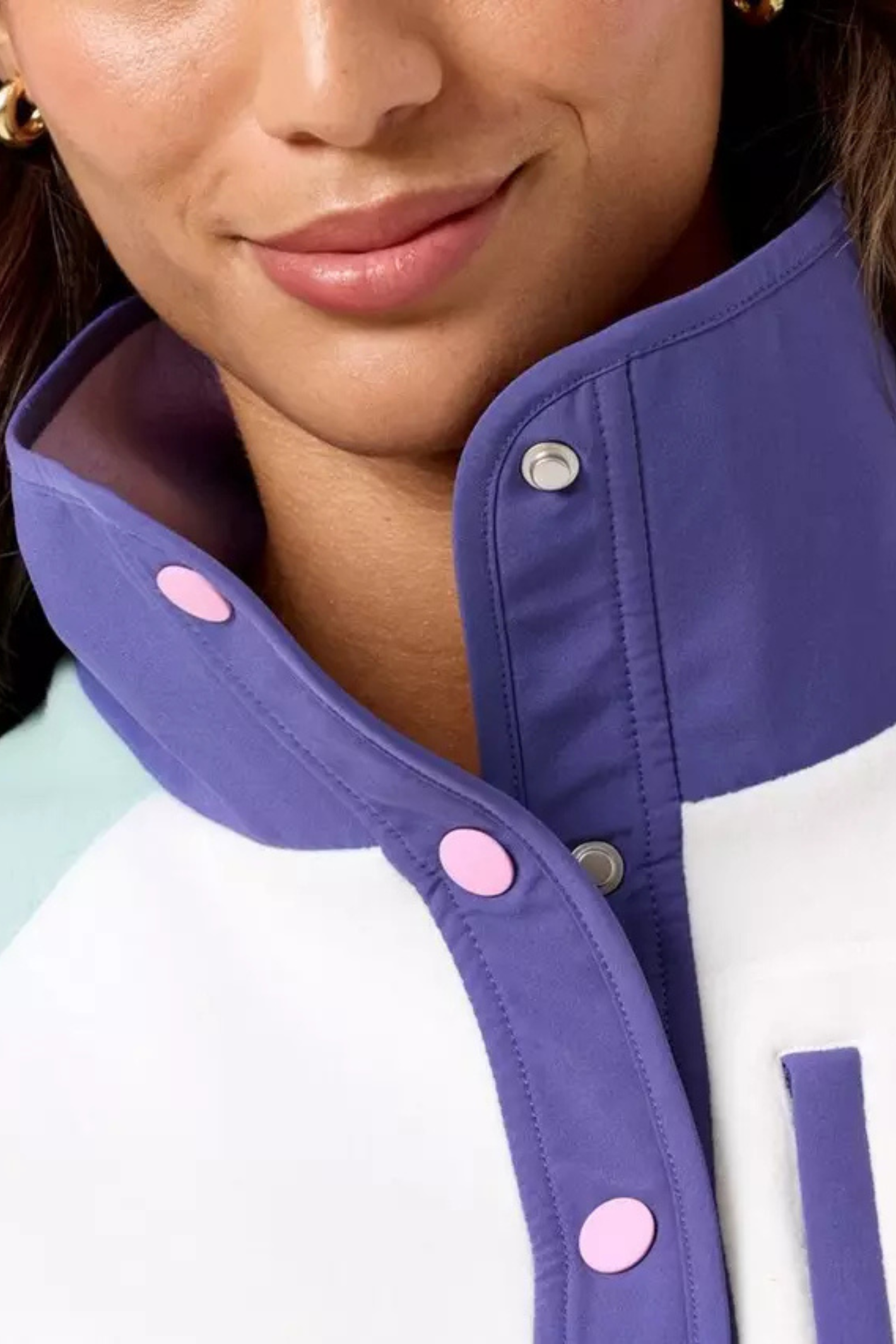 Gym+Coffee Snap Polar Fleece - Lilac