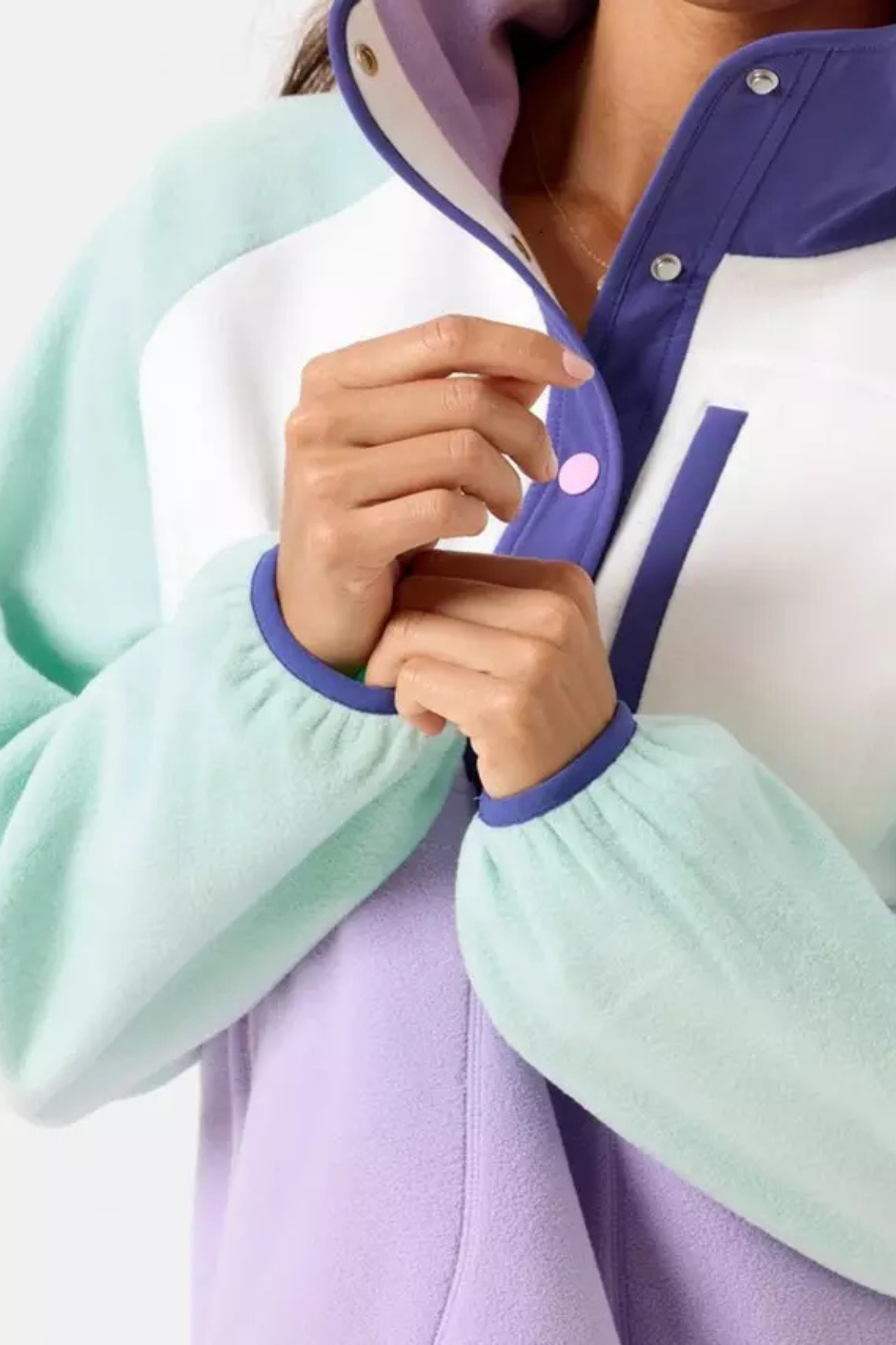Gym+Coffee Snap Polar Fleece - Lilac