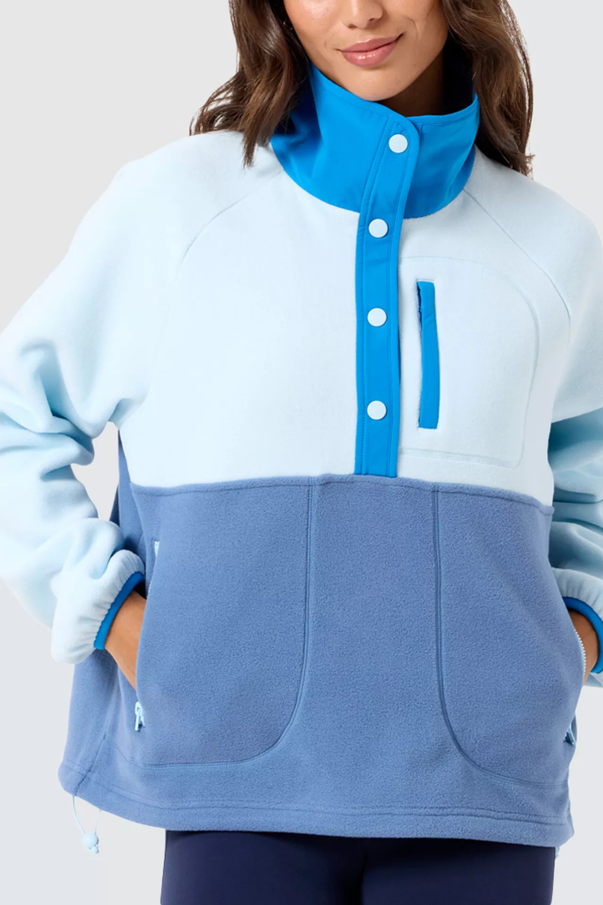 Gym+Coffee Snap Polar Fleece - Oasis Blue