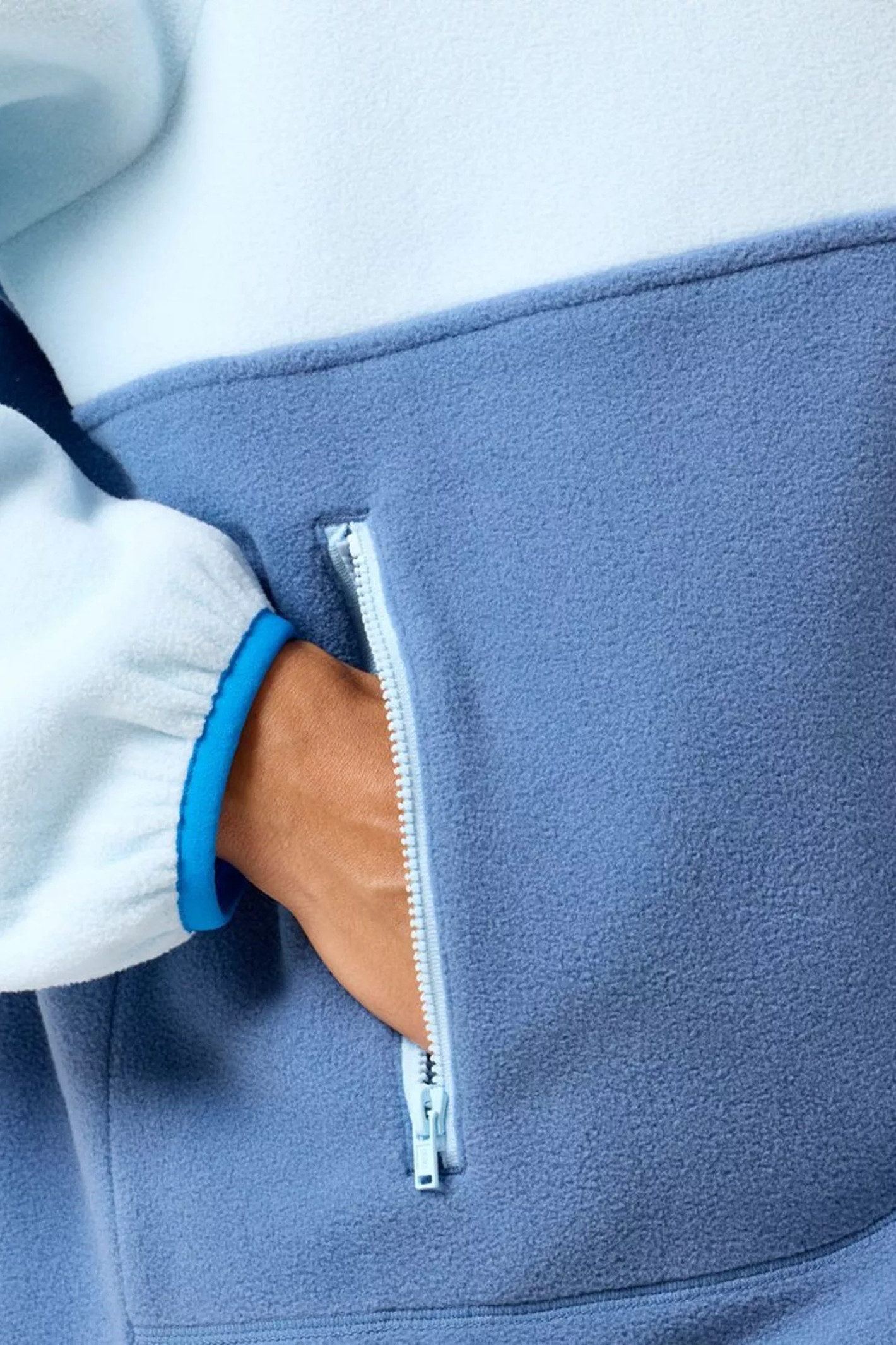 Gym+Coffee Snap Polar Fleece - Oasis Blue