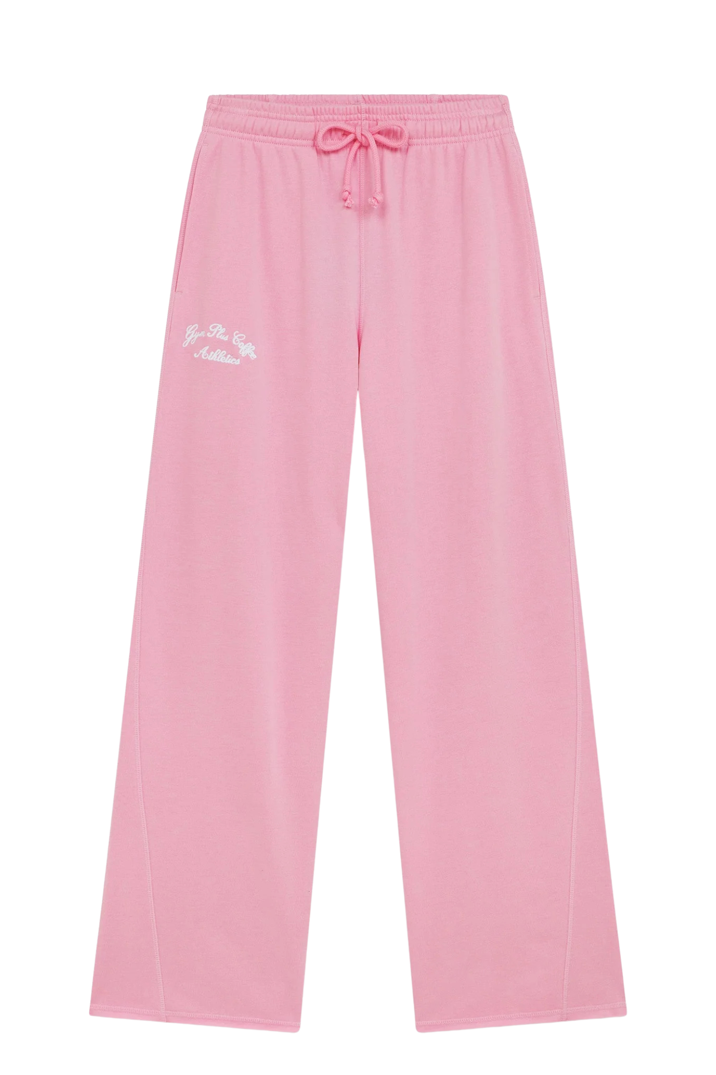 Gym+Coffee Urban Wide Leg Jogger in Pink Blossom with drawstring waist by gym+coffee shop gym+coffee at Dotique