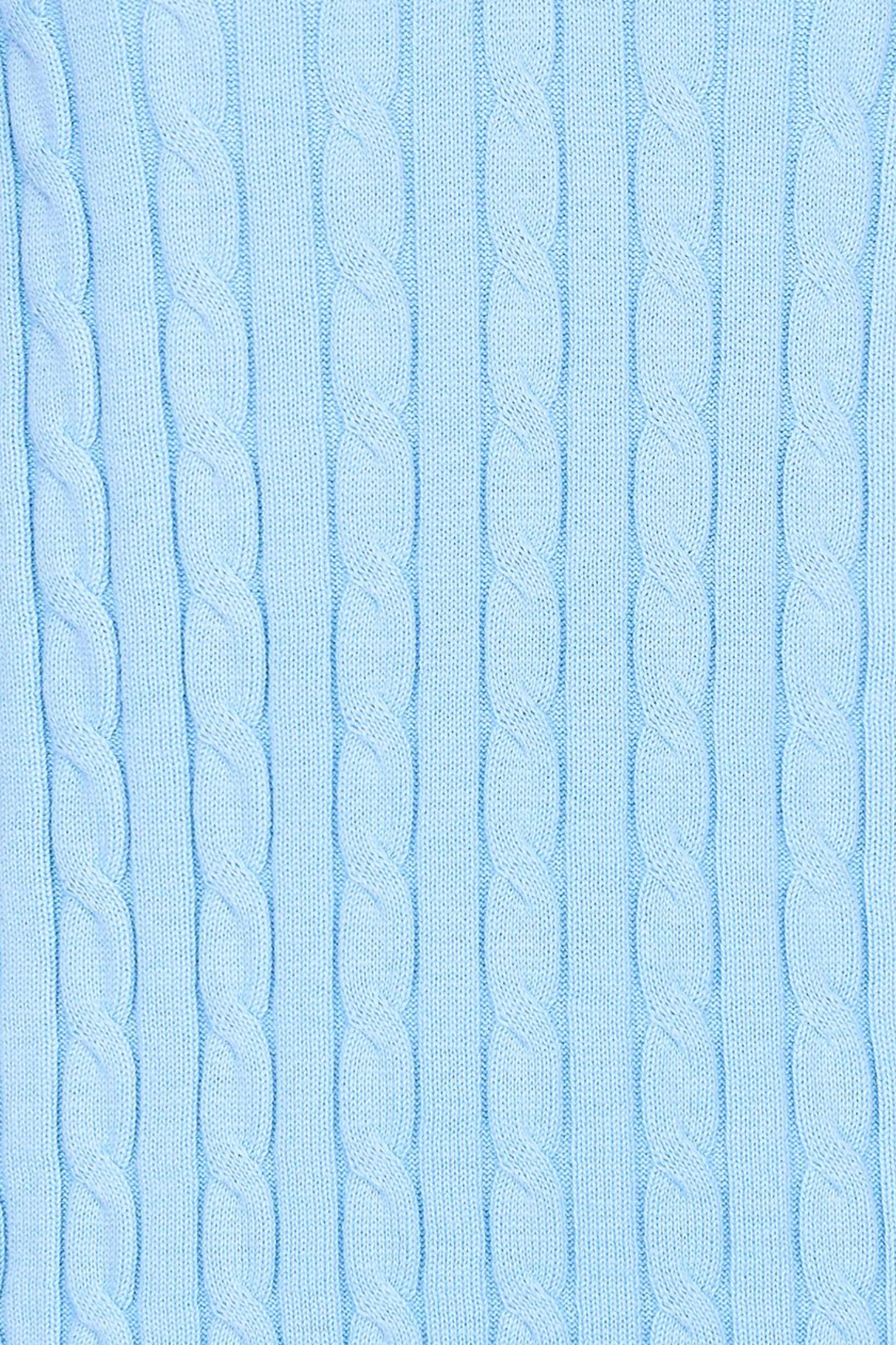Close-up of cable knit texture on HV Society HVSAva Light Blue Jumper, shop HV Society at Dotique for this soft cotton knit