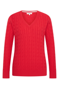 HV Society HVSAva Red Jumper in cable knit design by HV Society, shop the brand now at Dotique online.