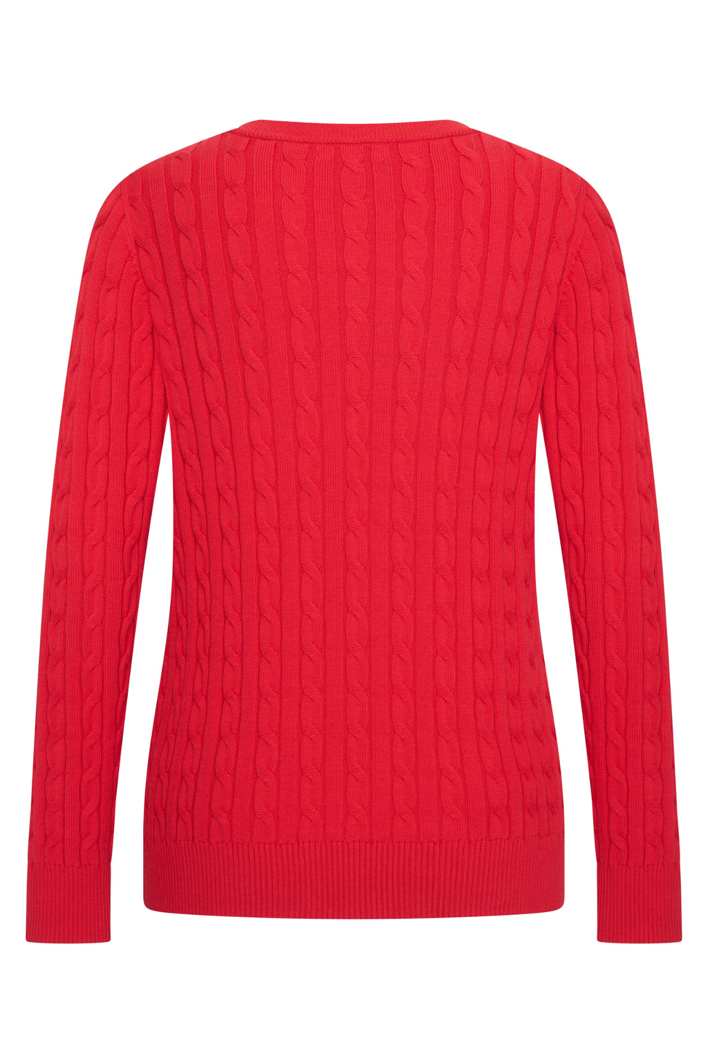 HV Society HVSAva Red Jumper cable knit style visible from the back, shop HV Society at Dotique online.