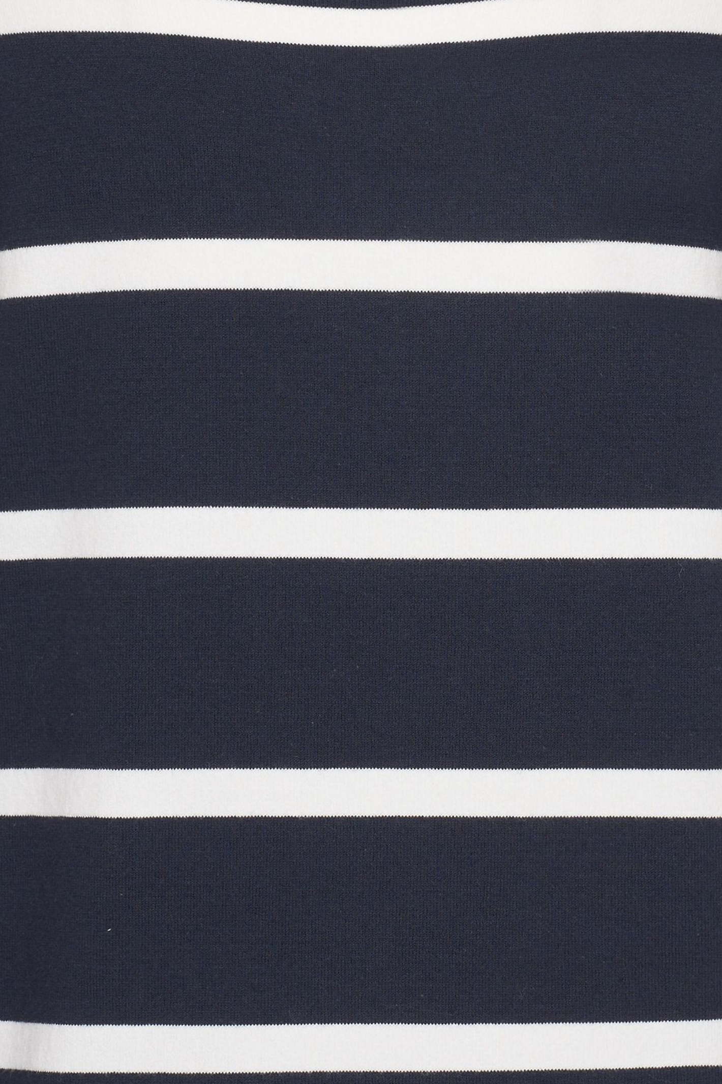 Close-up of navy and white stripe pattern on HV Society HVSBella Navy Jumper, shop HV Society at Dotique for classic knitwear
