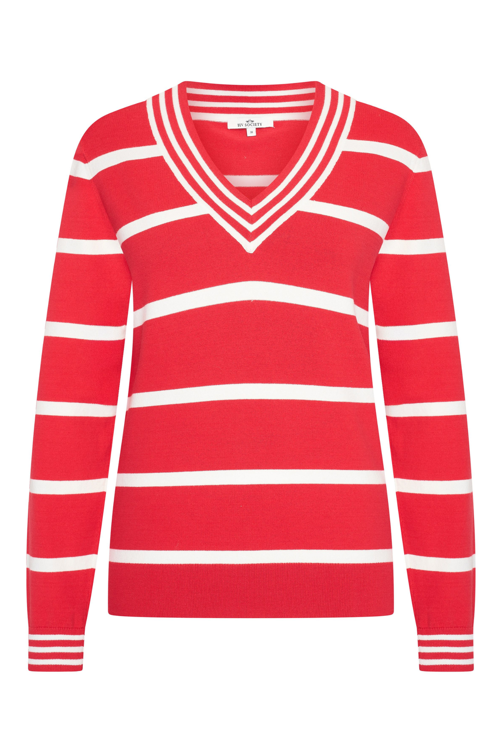 HV Society HVSBella Red Jumper with bold red and white stripes available to shop the vendor HV Society at Dotique