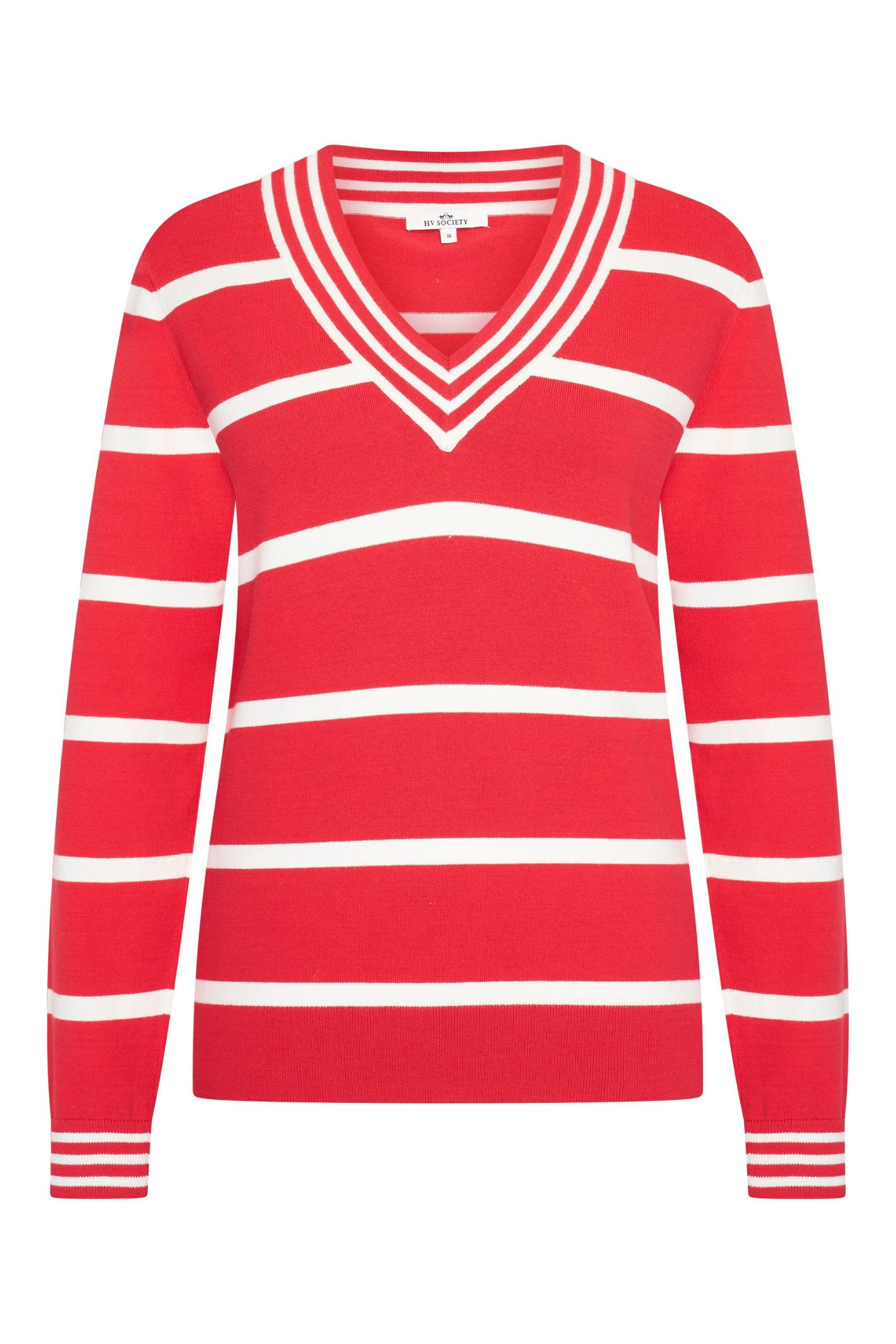 HV Society HVSBella Red Jumper with bold red and white stripes available to shop the vendor HV Society at Dotique