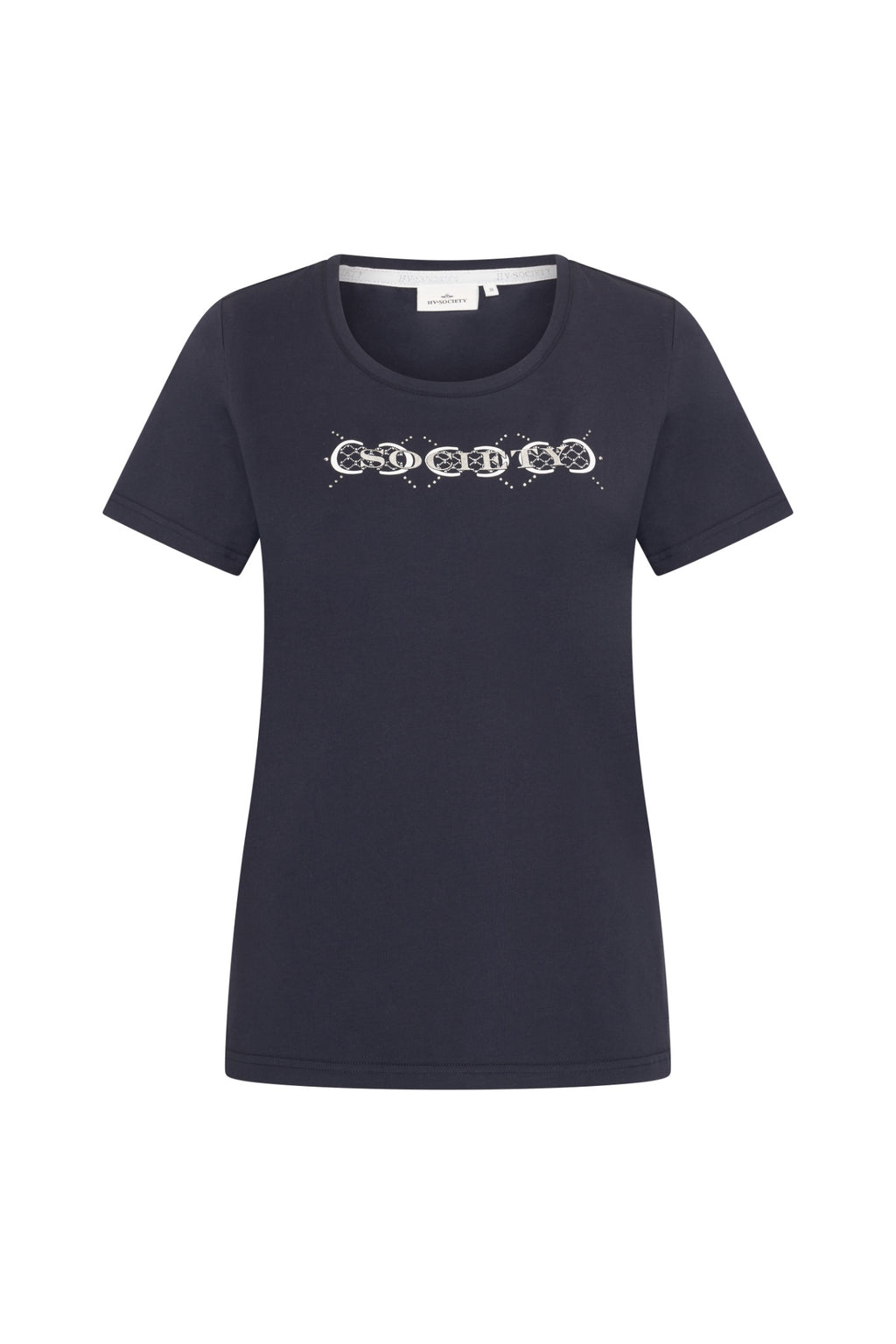 HV Society HVSChrista Navy Top in navy with graphic print, shop the HV Society collection at Dotique online store