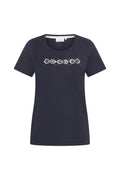 HV Society HVSChrista Navy Top in navy with graphic print, shop the HV Society collection at Dotique online store