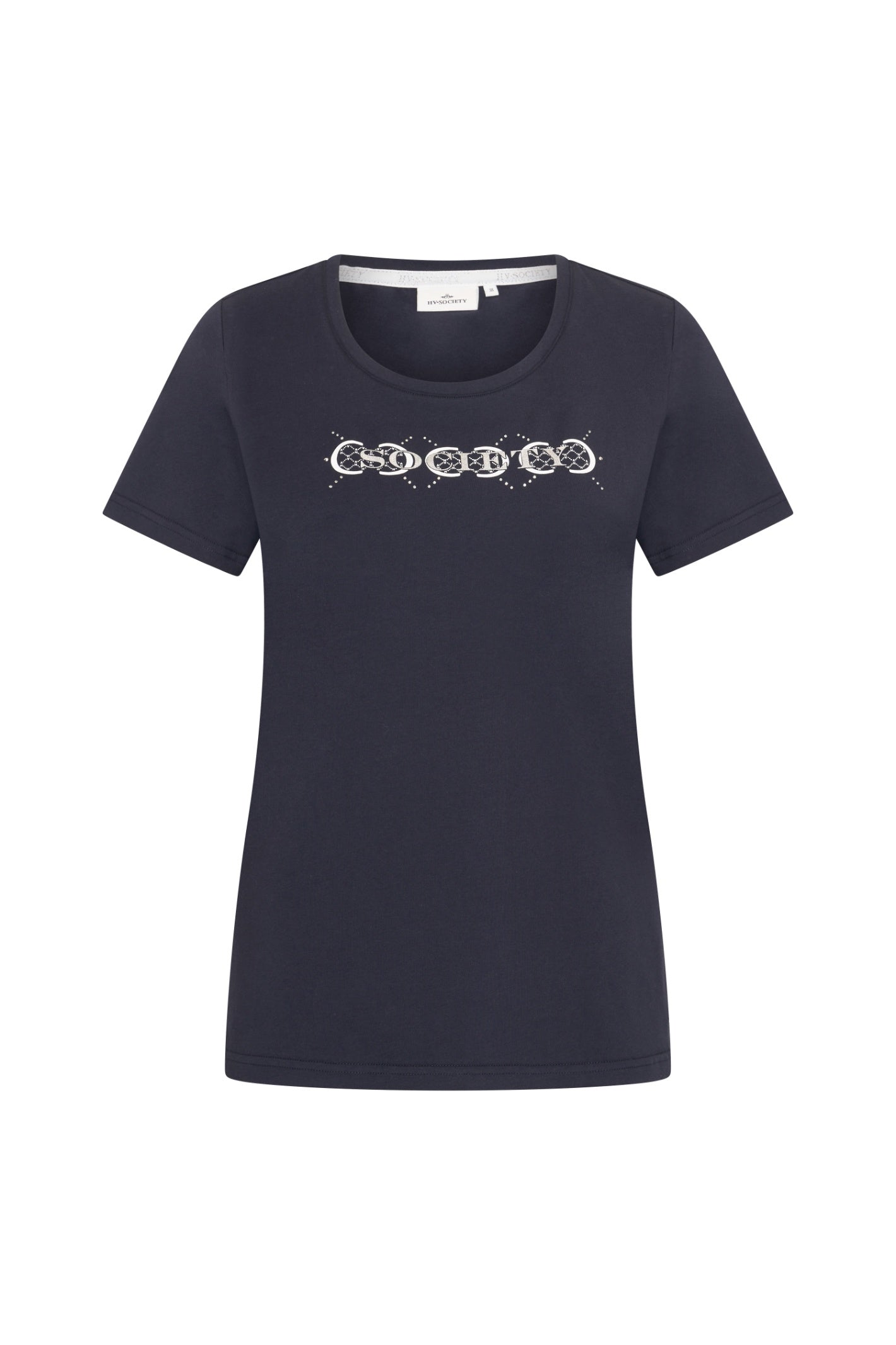 HV Society HVSChrista Navy Top in navy with graphic print, shop the HV Society collection at Dotique online store