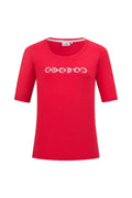 HV Society HVSChrista MS Red Top in red with white graphic, shop HV Society at Dotique for stylish casual wear.