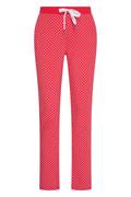 HV Society Gwyneth red printed trousers in a soft stretch cotton blend. Easy pull-on fit with a flattering slim leg. Shop at Dotique.