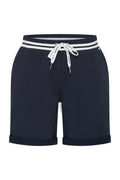 HV Society HVSKennedy Navy Shorts with white drawstring and striped waistband, shop HV Society at Dotique online.