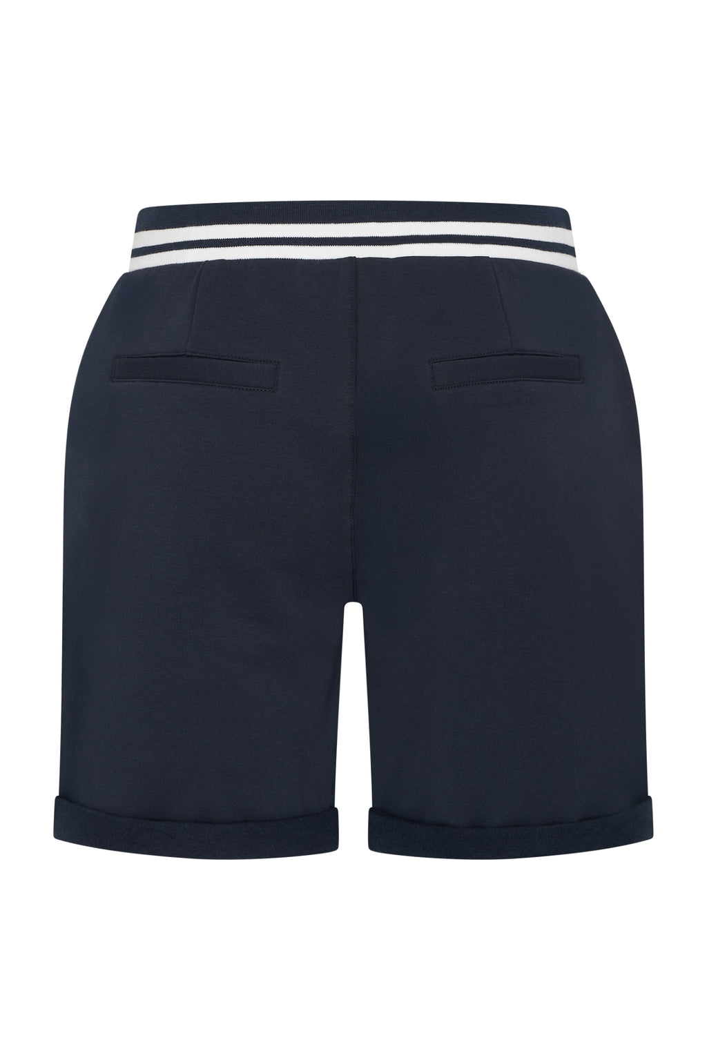 HV Society HVSKennedy Navy Shorts with striped waistband and back pockets, shop HV Society at Dotique for stylish comfort.