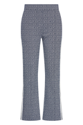 HV Society Naomi navy trousers in a soft stretch jersey with a flattering slim flared leg. Comfortable, polished and easy to wear. Shop at Dotique.