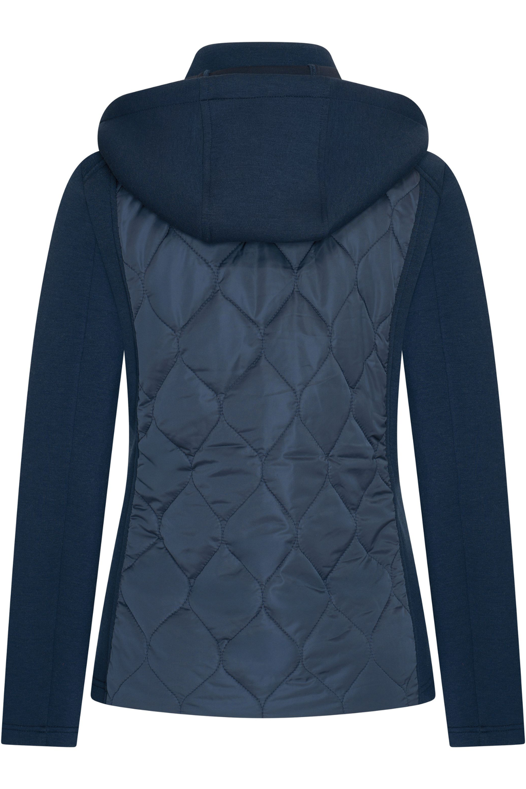 HV Society Rose navy quilted cardigan with zip front and hood. Soft, flattering and perfect for everyday layering. Shop now at Dotique.
