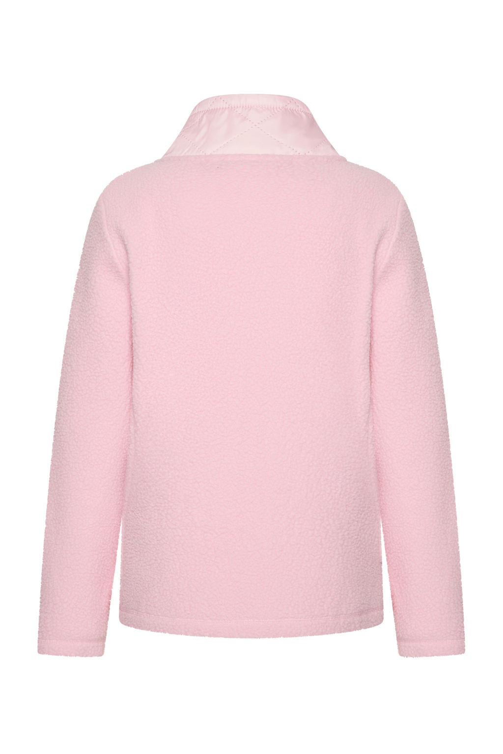 Back view of HV Society HVSRowan Pink Fleece Cardigan by HV Society available to shop at Dotique.