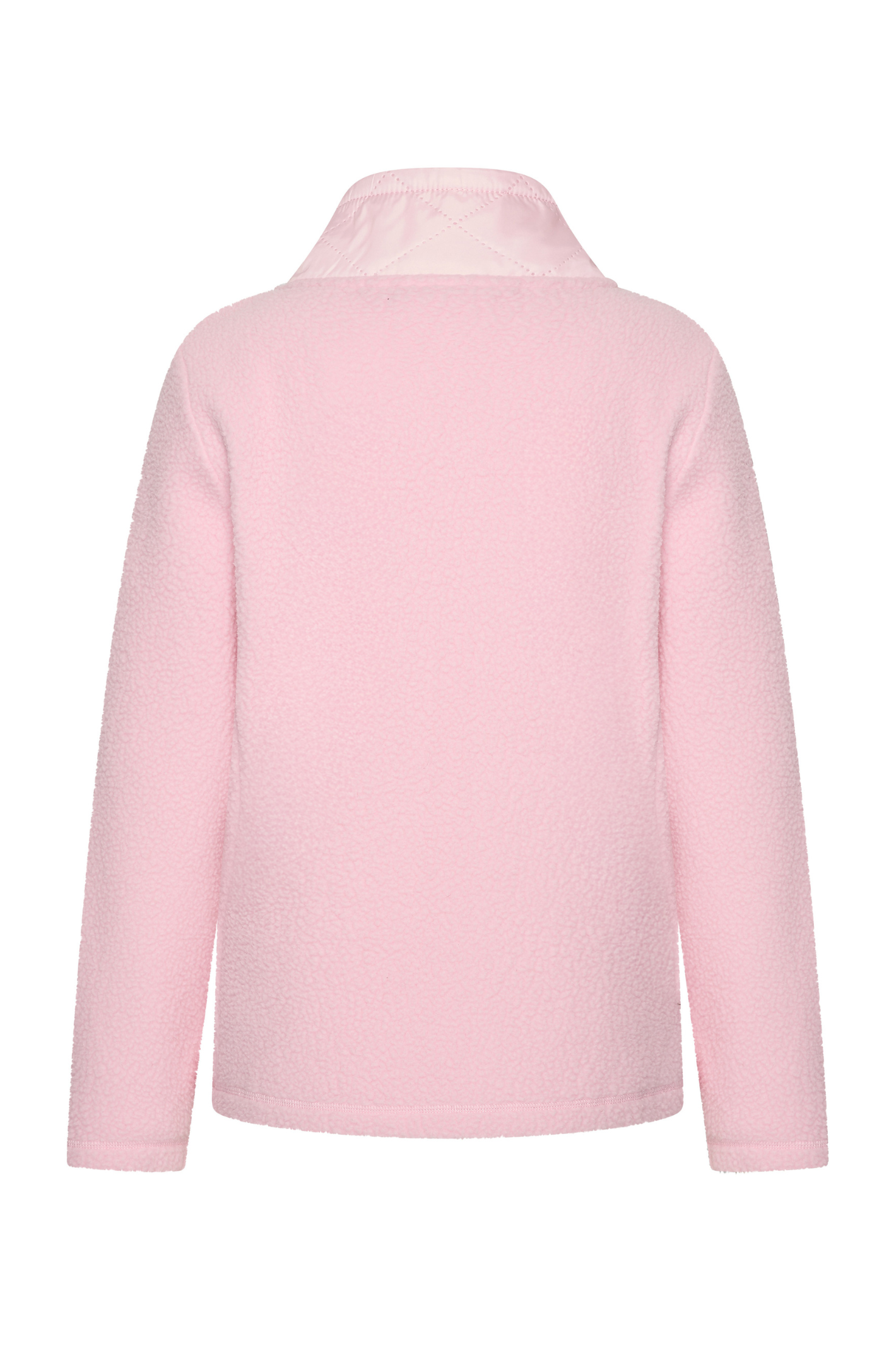 Back view of HV Society HVSRowan Pink Fleece Cardigan by HV Society available to shop at Dotique.