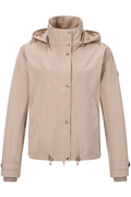 HV Society Tate sand functional jacket with hood and practical details. Lightweight, flattering and easy to wear every day. Shop at Dotique.