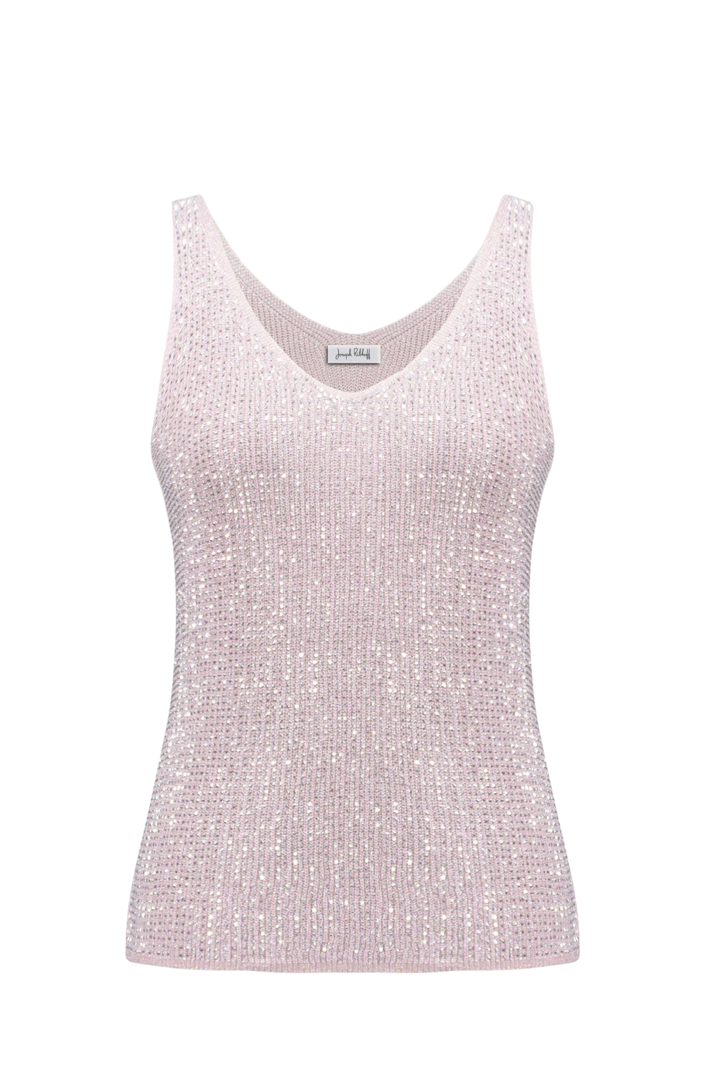 Joseph Ribkoff metallic pink V-neck camisole 252915 with rhinestones from Dotique