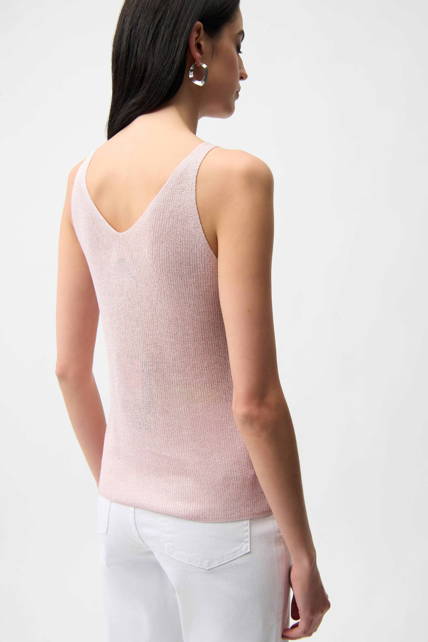 Joseph Ribkoff metallic pink V-neck camisole 252915 with rhinestones from Dotique