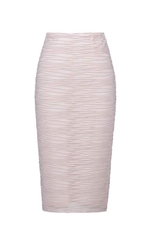 Joseph Ribkoff 254733S26 Petal Pink lurex cascade knit pencil skirt – Dotique