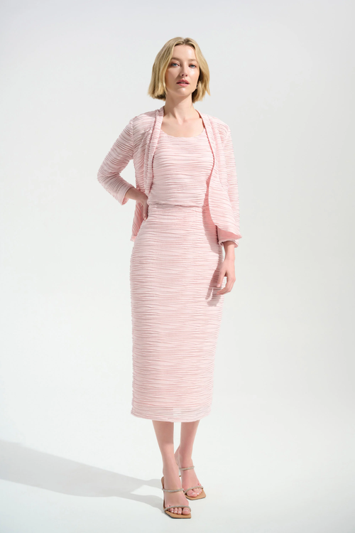 Joseph Ribkoff 254733S26 Petal Pink lurex cascade knit pencil skirt – Dotique