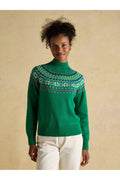 Joules Alba Green Fair Isle High-Neck Jumper. Shop Joules at Dotique.