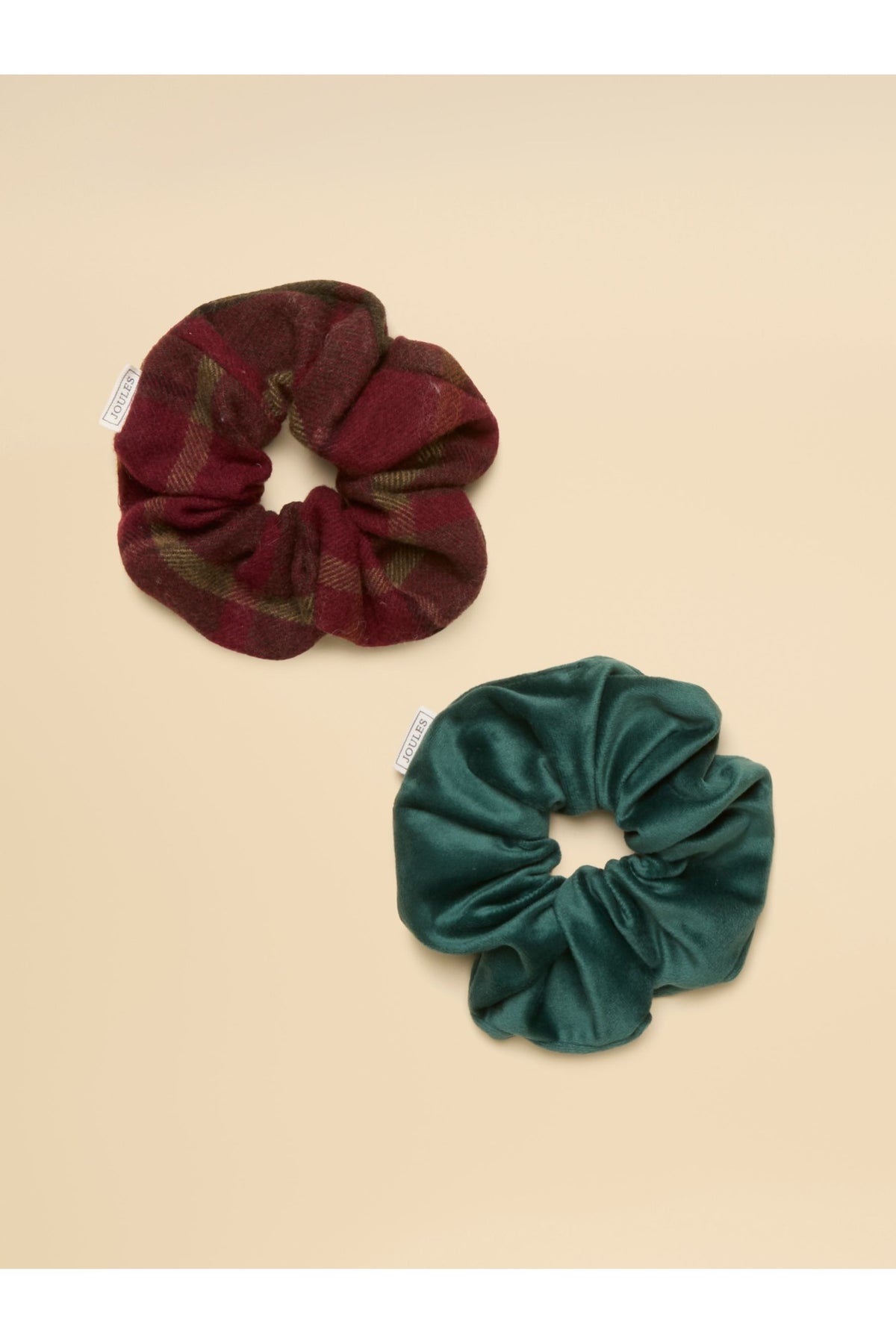 Joules Annika Red & Green Scrunchies – 2 Pack. Shop Joules at Dotique.