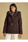 Joules Aspen Chocolate Brown Showerproof Padded Coat. Shop Joules at Dotique.
