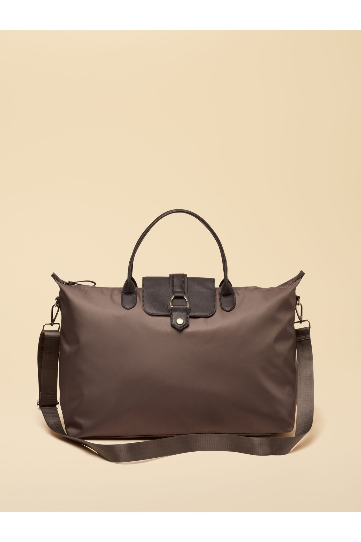 Joules Edie Mocha Brown Zip Top Weekend Bag. Shop Joules at Dotique.
