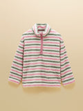 Shop Joules Girls' Woozle Pink & Khaki Stripe Fleece at Dotique
