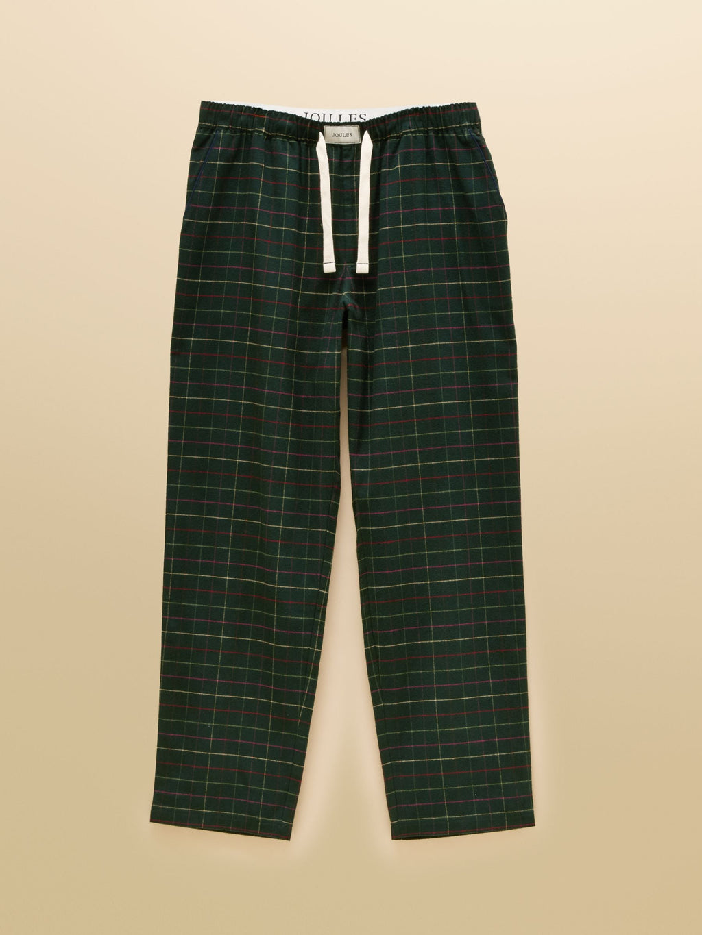 Joules Men's Green Check Flannel Pyjama Trousers – view 6 at Dotique