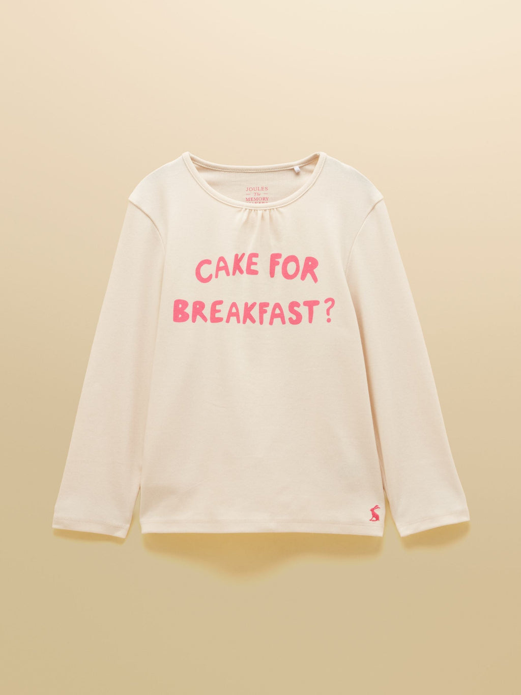 Joules Girls' Kipwell Cream & Pink Pyjama Set detail at Dotique