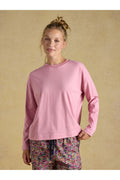 Joules Pink Cotton Long Sleeve Pyjama Top. Shop Joules at Dotique.