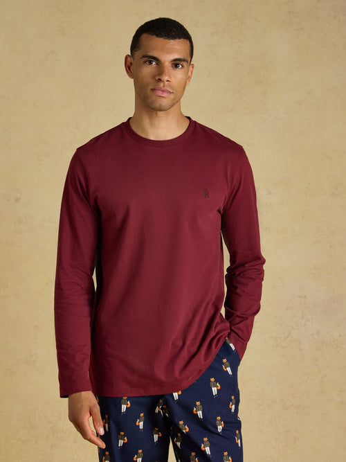Shop Joules Men's Burgundy Red Lounge Top at Dotique