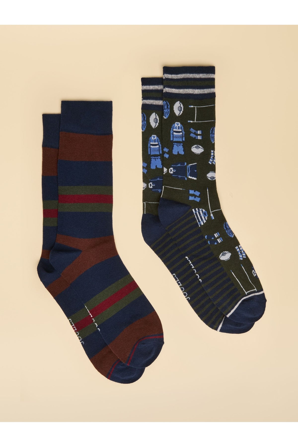 Joules Men's Kingsbury Green Rugby Socks – 2 Pack. Shop Joules at Dotique.