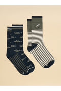 Joules Men's Kingsbury Khaki Fish Socks – 2 Pack. Shop Joules at Dotique.