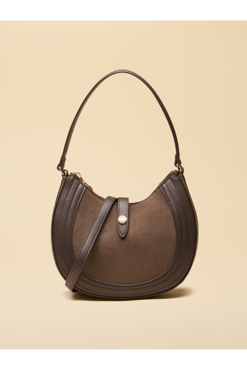 Joules Chocolate Brown Crossbody Saddle Bag – view 1. Shop Joules at Dotique.