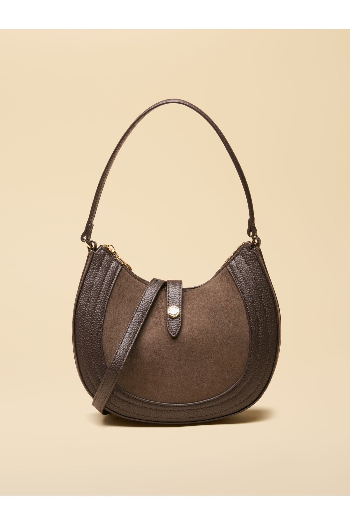 Joules Chocolate Brown Crossbody Saddle Bag – view 1. Shop Joules at Dotique.