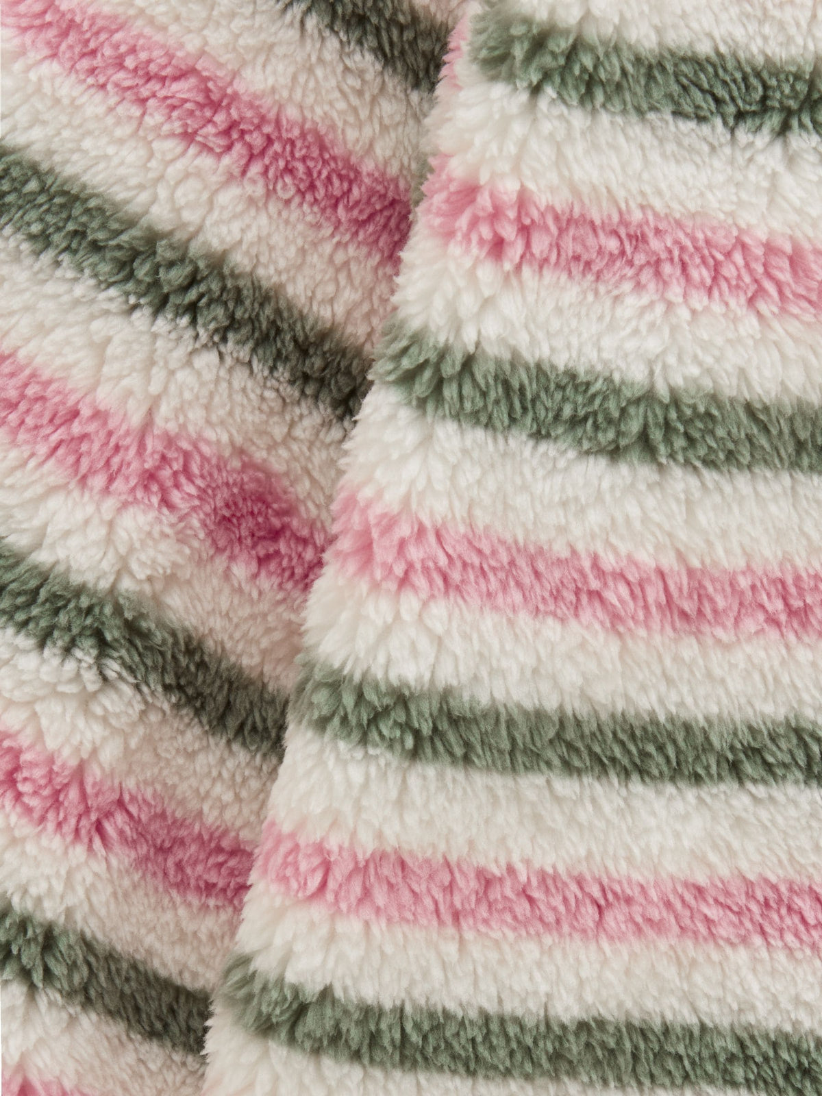 Joules Girls' Woozle Pink & Khaki Stripe Fleece – view 6 at Dotique