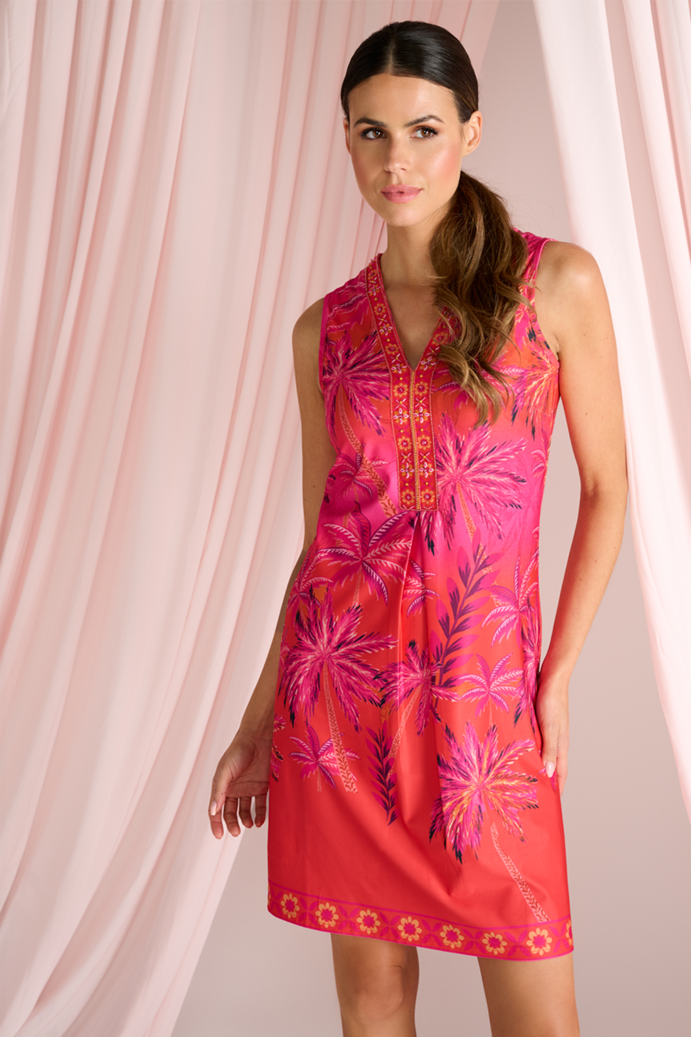 Colourful K Design dress in a flattering, easy-to-wear fit. Lightweight, comfortable and perfect for holidays, weddings and everyday. Shop K Design at Dotique.