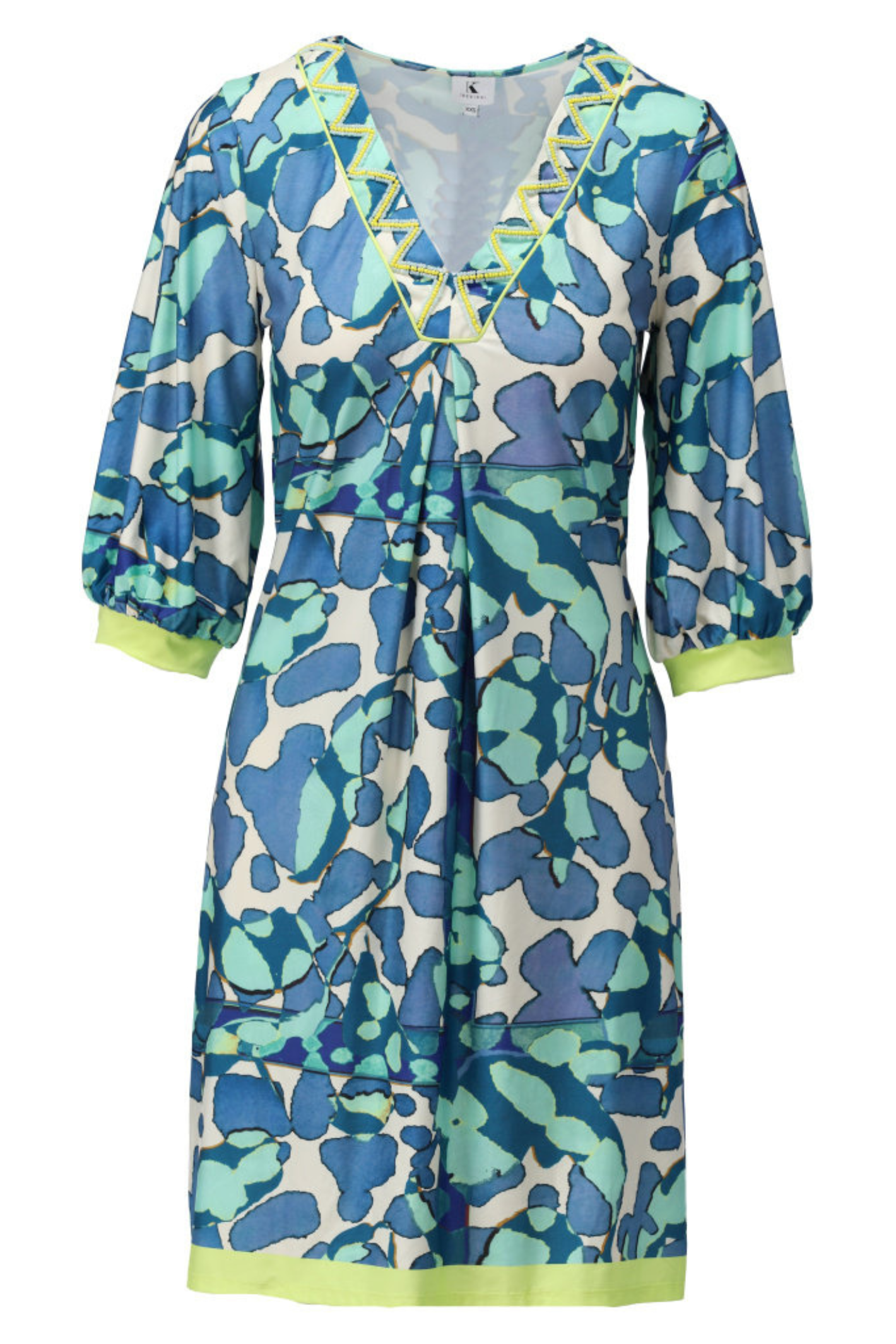 Colourful K Design dress in a flattering, easy-to-wear fit. Lightweight, comfortable and perfect for holidays, weddings and everyday. Shop K Design at Dotique.