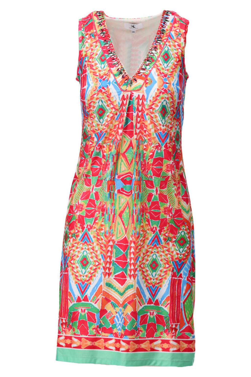 Colourful K Design dress in a flattering, easy-to-wear fit. Lightweight, comfortable and perfect for holidays, weddings and everyday. Shop K Design at Dotique.