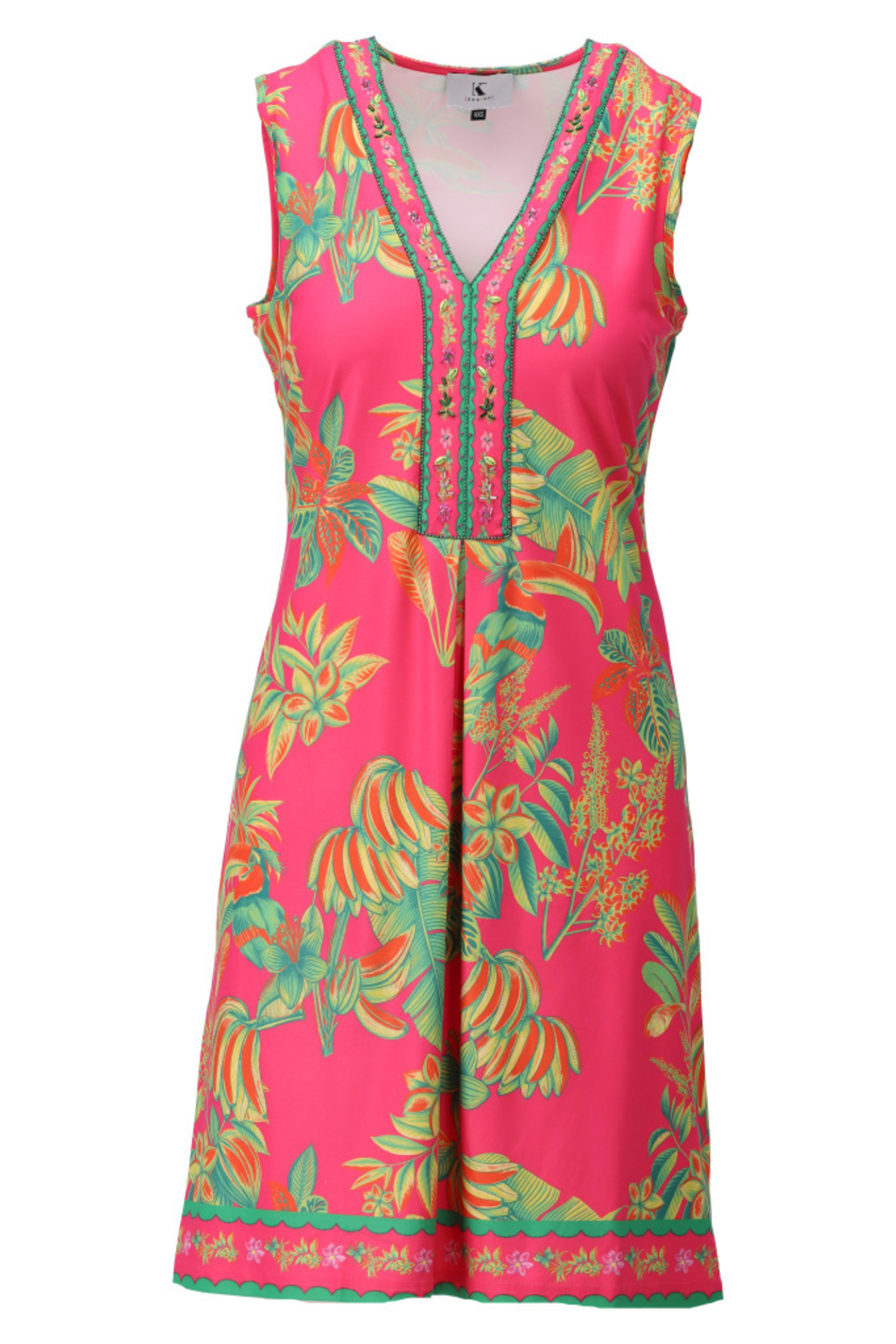 Colourful K Design dress in a flattering, easy-to-wear fit. Lightweight, comfortable and perfect for holidays, weddings and everyday. Shop K Design at Dotique.